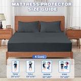 QUWOU King Mattress Protector, Waterproof Mattress Cover with 18" Deep Pocket Bed Cover, Fitted Sheet Style Noiseless Breathable Machine Washable, Dark Gray (76"x80") QUWOU