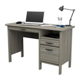 Inval 2-Drawer Computer Desk with Keyboard Tray, Gray Smoke Oak Inval