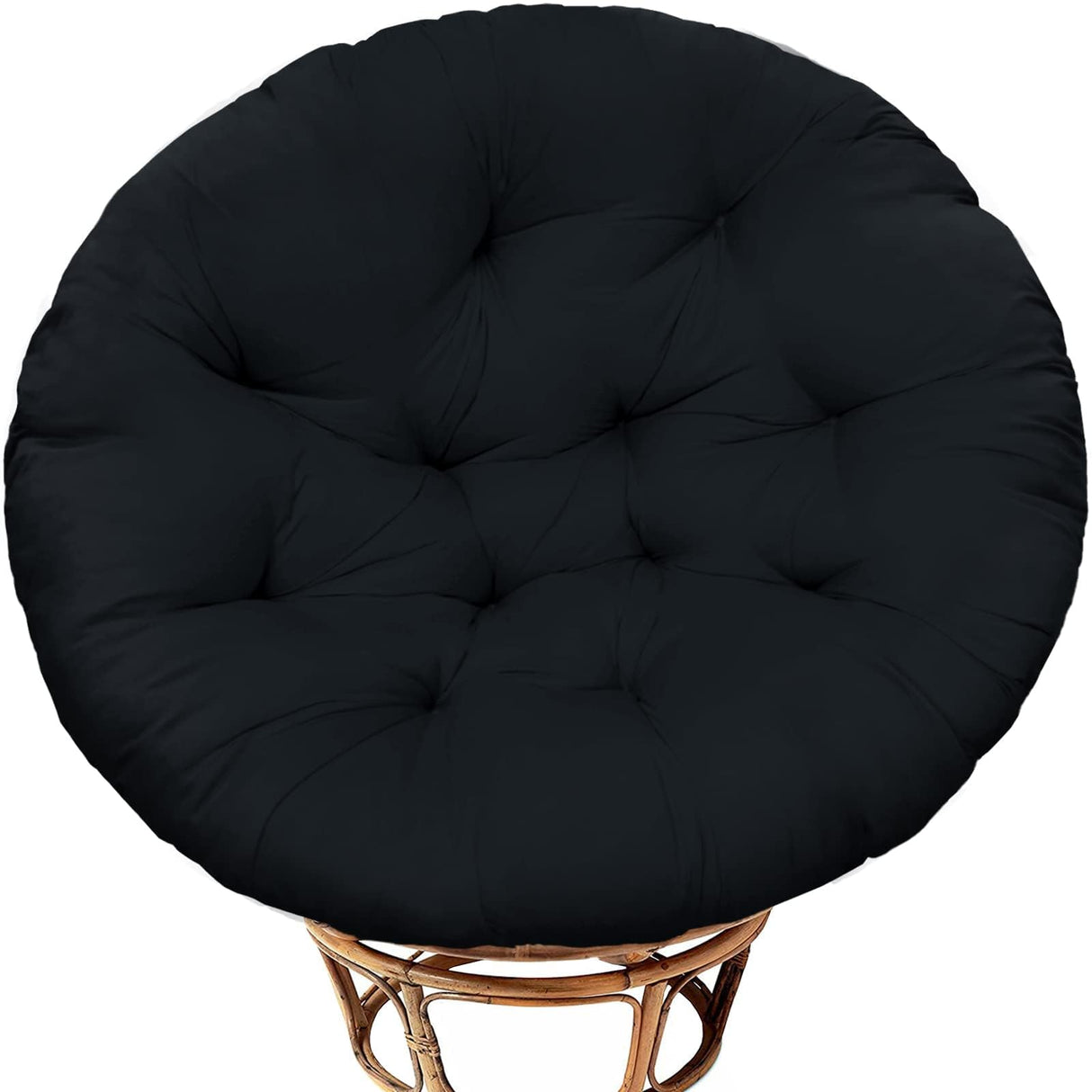 Bextile Papasan Chair Cushion Only, 52 in Cushion for Papasan, Round Leisure Papasan Seat Cushion (Black) Bextile
