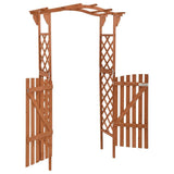 Wooden Arbor Arch with Gate | Wedding Arches Archway for Ceremony Party | Wood Garden Trellis Arbor for Outdoor Patio Bakcyard Yard Lawn Climbing Plants | Solid Firwood 45.7" x 15.7" x 80.3" FurturHome