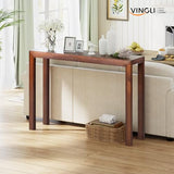 VINGLI 46" Console Table for entryway, Solid Wood Entryway Table, Narrow Sofa Table Behind Couch, for Living Room, Hallway, Bedroom, Entrance, Walnut VINGLI