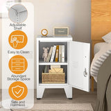 24.5"H Metal Locker Storage Cabinet with Lock - Small Lockable Employees Locking Cabinet Steel Locker Adjustable Shelf & Feet, Single Door Lockable Cabinet for Home, School, Office, Gym (White) pozdeg