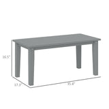 Outsunny HDPE Outdoor Coffee Table, All-Weather Rectangle Patio Coffee Table, Plastic Outdoor Patio Table with Slatted Tabletop for Garden, Balcony, Backyard, Gray Outsunny