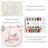 Silentsea Bird & Pink Blossoms Embroidery Kit – All-Inclusive DIY Cross Stitch Set with Pre-Printed Fabric, Threads, Needle, and Hoop for Adults – Perfect for Craft Lovers & Relaxation