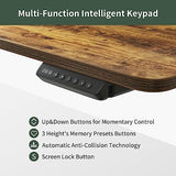 FEZIBO Height Adjustable Electric Standing Desk with 4 Drawers and Keyboard Tray, 55 x 24 Inch Table with Storage Shelf, Sit Stand Desk with Splice Board, Rustic Brown FEZIBO