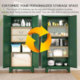 GAIOUS 75.2" Tall Kitchen Food Pantry, Pantry Cabinet with 2 Door and 5 Adjustable Shelves, Green Laundry Room Cabinets, Freestanding Pantry for Kitchen, Study Room, Dining Room and Entryway GAIOUS