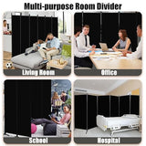 6 Panel Room Divider, Folding Privacy Screen Wall Divider for Room Separation, Freestanding Room Partitions for Home Office Dorm Decor,Black Grezone