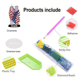 LIULIMI DIY 5d Diamond Painting Kits,Special Shaped Diamond Art Kit for Adults,Stand Up Acrylic Ornament Making kit,Double Sided Diamond dotz Painting,Gift（American Flag/Twin Towers） LIULIMI