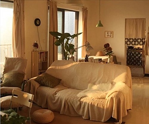 Nature Linen Needlework Fabric, Plain Solid Colour Linen Cloth Hemp Jute Fabric Table Cloth Garments Crafts Accessories, 20 by 62-Inch (Color 1) LOVOUS