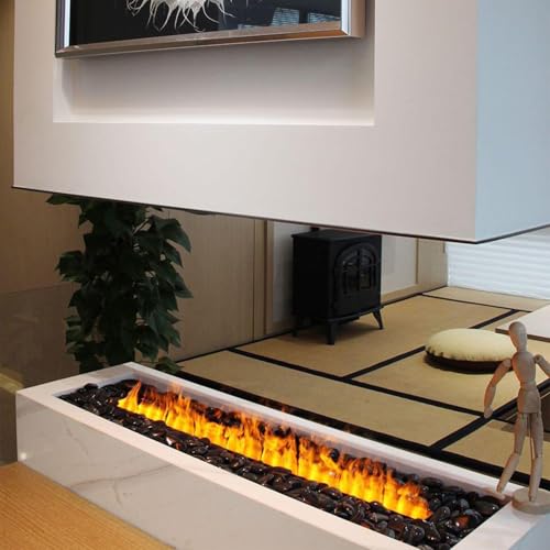 31.6" Water Vapor Fireplace Smart App Electric Fireplace 8 Colors Flame 3D Atomizing Fire Place Dimmer Electric Steam Fireplace Automatic Water Fullfill and Drainage Made with 316 Stainless Steel SUNLITUP