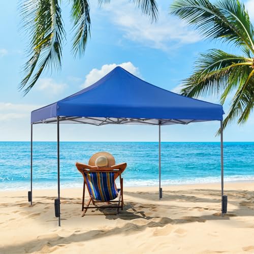 NEWBULIG Pop Up Canopy 9.5x9.5 FT Easy Up Tents for Camping Parties Events Beach Backyard Portable Outdoor Shelter Heavy Duty Instant Sun Shade with Sand Bags NEWBULIG