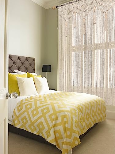 GCOVELIS Boho Curtains for Bedroom Macrame for Windows Living Room Boho Decor Large Macrame Wall Hanging Beaded Curtain for Doorway Closet Curtains Wedding Backdrop, 1 Panel 52''W x 72''L GCOVELIS