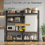 Alavoco 4-Tier Kitchen Baker's Rack with Power Outlet,Free Standing Microwave Oven Cart Stand,Heavy Duty Organizer Rack for Kitchen, Living Room, Dinning Room,Coffee Bar