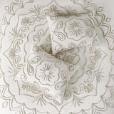 Madison Park Violette Chenille Cotton Tufted Comforter Large Medallion Design, All Season, Hypoallergenic, Soft Bedding Set, Matching Sham, Full/Queen, Ivory/Taupe 3 Piece Madison Park
