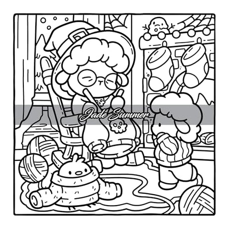 Spooky Christmas: Cute Coloring Book for Adults and Teens with Adorable Characters and Cozy Holiday Scenes for Relaxation (Comfy and Cozy Coloring Books) WoodArtSupply