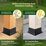 Bazeiona 4x4 Post Base 4Pcs Wood Fence Post Bracket Anchor Base Brackets Deck Post Base for Pergola Railing Mailbox Deck (Inner Size 3.6x3.6) Bazeiona
