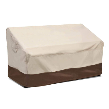 VAILGE 2-Seater Heavy Duty Patio Deep Bench Loveseat Cover,100% Waterproof Outdoor Deep Sofa Cover, Lawn Patio Furniture Covers with Air Vent, Medium (Deep), Beige & Brown Vailge