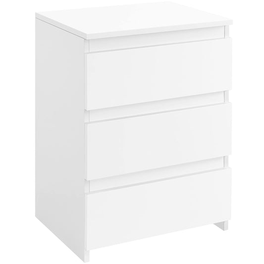 Yaheetech Nightstand with 3 Drawers, Wooden Bedside Table with Storage, Small Bedside Storage Cabinet Unit with Sturdy Base for Bedroom/Small Space, White - WoodArtSupply