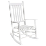 GnL Recsports Patio Rocking Chair, Outdoor Rocking Chair, Wood Porch Rocker, Wooden Rocking Chair for Adult for Garden, Lawn, Balcony, Backyard and Patio (1 White) GnL Recsports