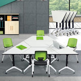 Conference Table, Mobile Training Table with Silent Wheels, Modern Flip Top Foldable Conference Room Table,Rolling Meeting Tables,Seminar Conference Tables for Office, Meeting Room (6pack) VORDERRY