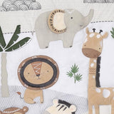 The Peanutshell 4 Piece Organic Cotton Baby Crib Bedding Set for Boys & Girls - Newborn, Infant & Toddler Nursery Bed Set Decor with Two Crib Sheets, Dust Ruffle Comforter - Safari Serenity The Peanutshell
