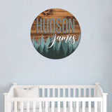 Personalized Wooden Name Sign, Round 3D Nursery Name Sign, Baby Name Sign, Wooden name signs for nursery, Woodland Forest nursery decor, Baby Shower, IZI POD