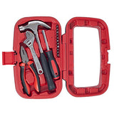15-Piece Tool Set - Household Tool Kit with Hammer, Multi-Bit Screwdriver Set, Pliers, Wrench- Tools and Equipment for DIY Projects by Stalwart (Red) Stalwart