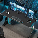 EUREKA ERGONOMIC Gaming Desk with LED Lights Home Office RGB Table, Small Gaming Desk, Computer Table, Black EUREKA ERGONOMIC