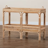 Bali & pari Lombok Modern Bohemian Natural Rattan 2-Tier Console Table bali & pari
