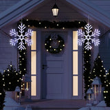 Alpine Corporation 24"H Indoor/Outdoor Hanging Snowflake Decoration with LED Lights Alpine Corporation