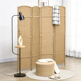HOMCOM Room Divider, 4 Panel Folding Privacy Screen, 5.6' Tall Freestanding Wall Partition for Home Office, Bedroom, Nature Wood HOMCOM