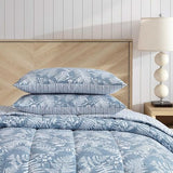 Eddie Bauer - King Comforter Set, Soft Reversible Bedding with Matching Shams, Wildflower Inspired Luxurious Bedding Set with Stripe Reverse (Fern Garden Blue, King) Eddie Bauer