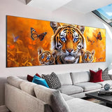 VAIIEYO Large Diamond Art Kits for Adults Tiger, Diamond Art Animal, Large Diamond Painting Kits Full Drill Round Rhinestone Craft Canvas for Home Wall Decor Gift 12x31 inch VAIIEYO