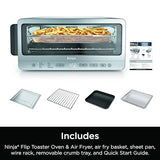 Ninja Flip Toaster Oven&Air Fryer, 8-in-1 Functionality, Flip Up&Away Capability for Storage Space, LargeCapacity, Air Fry Basket, SheetPan, Wire Rack&Removable Crumb Tray, Stainless,1800 watts, SP151 Ninja