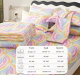 SDY 7PCS Rainbow Bedding Set Queen Bed in A Bag Set 7 Piece Mermaid Bedding for Kids,Boys and Girls with Rainbow Comforter Queen and Mermaid Sheets SDY
