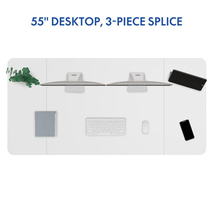 FLEXISPOT Electric Stand Up/ Standing Desk with 55 x 24 Splice Ergonomic Memory Controller Height Adjustable E150 (White Frame + 55" White Desktop) - WoodArtSupply