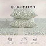 Laura Ashley - King Sheet Set, Breathable Percale Cotton Bedding with Deep Pockets, Chic Home Decor, Oeko-Tex Certified (Tierney Green, King) Laura Ashley