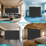 SUPER DEAL Room Divider, 6 Ft Folding Privacy Screens, 3 Panel Portable Room Partition Separator with Wide Metal Stands Freestanding Temporary Wall for Home, Office, Bedroom, 101" W X 72" H, Black SUPER DEAL