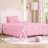 Joiedomi Kids Twin Sheet Set Unicorn - 3 Piece Soft Microfiber Bed Sheets - Deep Pocket Wrinkle Free, Cozy Toddler Bedding Set, Fade Resistant Breathable for Boys Girls Teens Joiedomi
