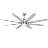 wurzee 72 inch Ceiling Fan with Light, 3CCT 3000K-4000K-6500K Reversible DC Motor, Dimmable Timing 6 Speed, Brushed Nickel Large Ceiling Fan for Indoor Outdoor wurzee