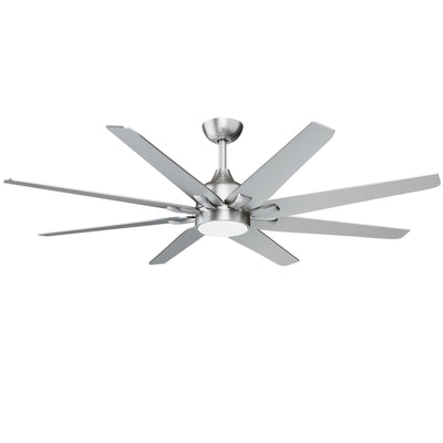 wurzee 72 inch Ceiling Fan with Light, 3CCT 3000K-4000K-6500K Reversible DC Motor, Dimmable Timing 6 Speed, Brushed Nickel Large Ceiling Fan for Indoor Outdoor
