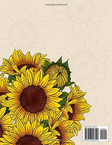 Sunflower Coloring Book for adults: Flower and Floral Coloring Pages Majosta