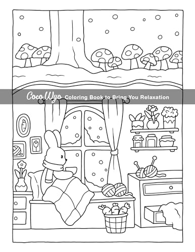 Cozy Spaces: Coloring Book for Adults and Teens Featuring Relaxing Familiar Corners with Cute Animal Characters for Stress Relief Coco Wyo LLC