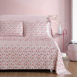 Betsey Johnson - King Bed Sheets, Satin Bedding Set with Matching Pillowcases, Wrinkle & Fade Resistant, Silky Smooth for Healthy Hair (Cherry Good Day Pink) Betsey Johnson