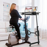 Enayplon Small Standing Desk with Wheels, Portable Treadmill Desk, Rolling Desk Adjustable Height for Laptop, Mobile Standing Table for Walking Pad, Bedside Table Enayplon