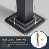 HAPPATIO 12' X 12' Pergola Retractable Pergola Canopy for Backyards, Gardens, Patios, Outdoor Pergola with Sun Shade Canopy, Includes Ground Studs and Expansion Screws (Grey) HAPPATIO