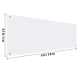 Large Banners and Signs Blank Banner Polyester Oxford Cloth Sublimation Banner with Hanging Rope for Indoor Wall Outdoor Easy Hang Signs DIY Banner Signs for Business Office (White,3.3 x 6 Feet) Zonon