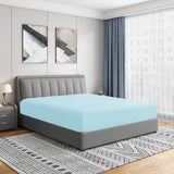 Cathay Home Luxury Wrinkle And Fade Resistant Double Brushed Ultra Soft Microfiber 14-inch Standard Pocket Single Fitted Sheet, Aqua, Twin Cathay Home