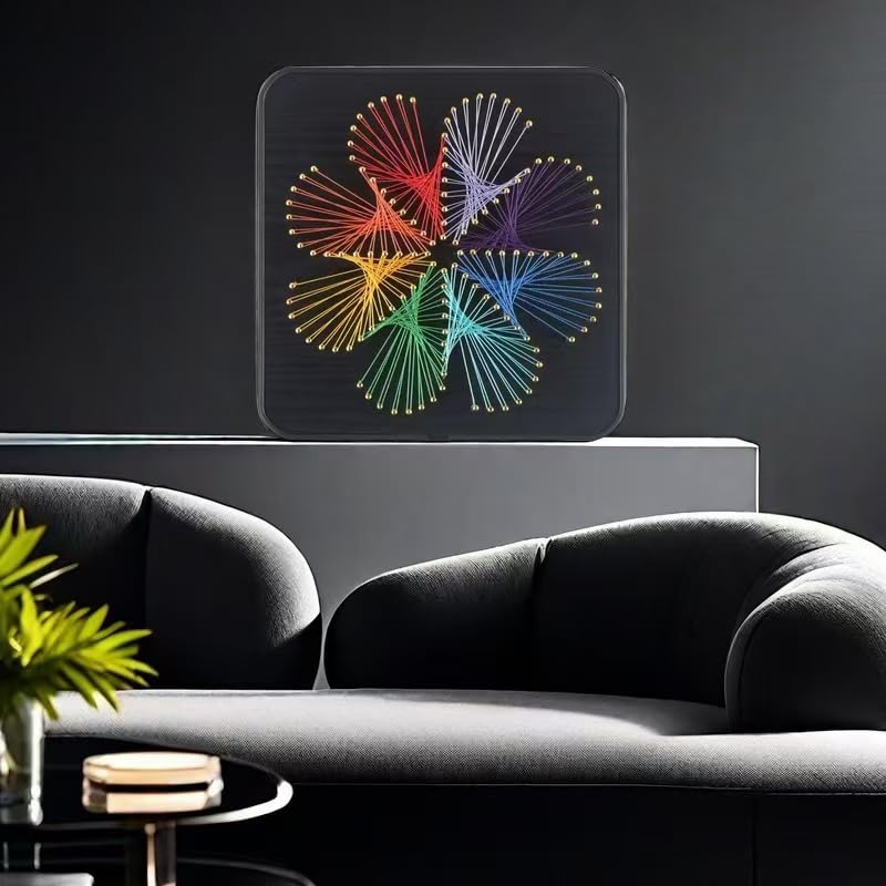 THOUDONER DIY 3D String Art Crafts Kit for Adults Beginner Unique Gift, Windmill(7.87inch*7.87inch). THOUDONER