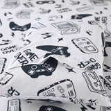 SDIII 4PCS Black and White Gamer Bedding Sheet Sets for Boys Girls Teens and Kids, Bed in a Bag Sheet Set Queen Size, Video Game Bed Sheet Set on Amazon, Queen SDIII